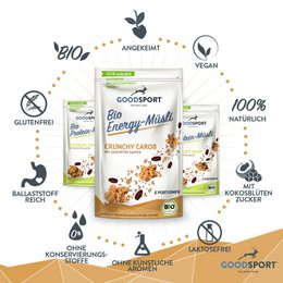 BIO Energy Müsli, Cunchy Carob med spirede frø