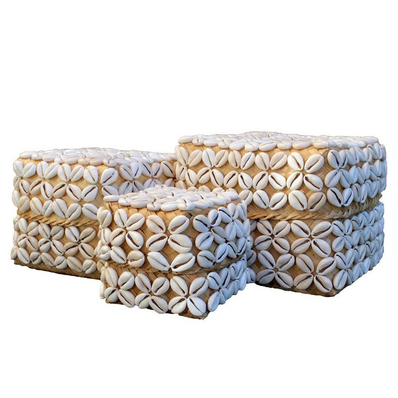 Boîtes en bambou "Fleur" - lot de 3
