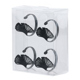4Tlg. Set Servettenring Ginkgo 2-Sort. Gold colors, black, ve 6