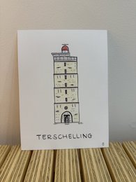 A5 Print lighthouses Wadden Islands