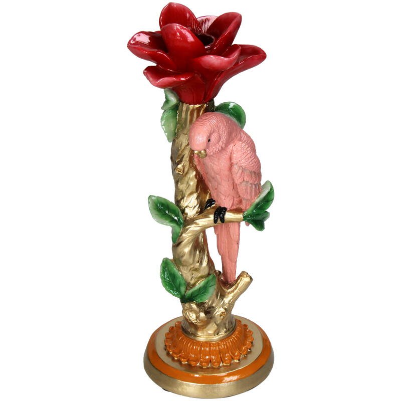 Portacandele - Pappagallo Rosa ↑ 26 cm