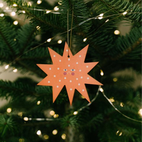 Star Christmas tree hanging decor, symbolic christmas decor