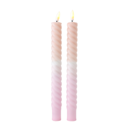 LED Swirl Kaars Soft Purple - Set of 2