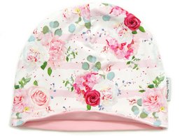 Bonnet Little Kings enfants filles modèle fleurs Pastel Flowers, rose tendre