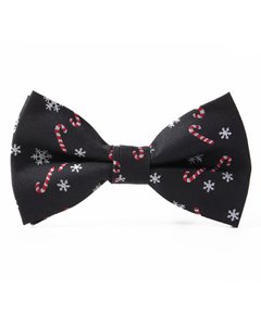 Bowtie - Black with candy canes and snowflakes