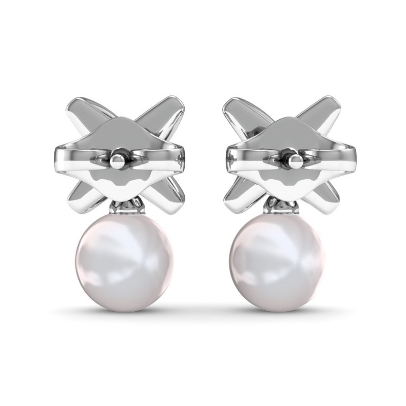 Chris Perlenohrringe – Silber und Kristall