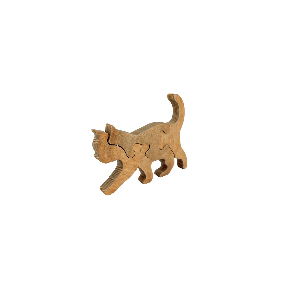 Houten puzzel kat