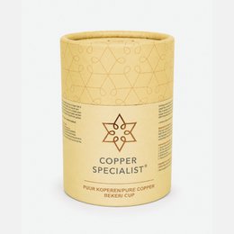 Puur koperen beker bloempatroon rand – 300 ml/105 g (zware uitvoering, in luxe geschenkverpakking)