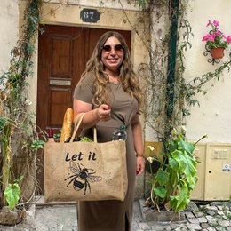 Domelo jute bag shopping bag. Jute shopper bag. Large water-repellent shopping basket/beach bag. Bathing bag XXL/shopping bag gifts for women.