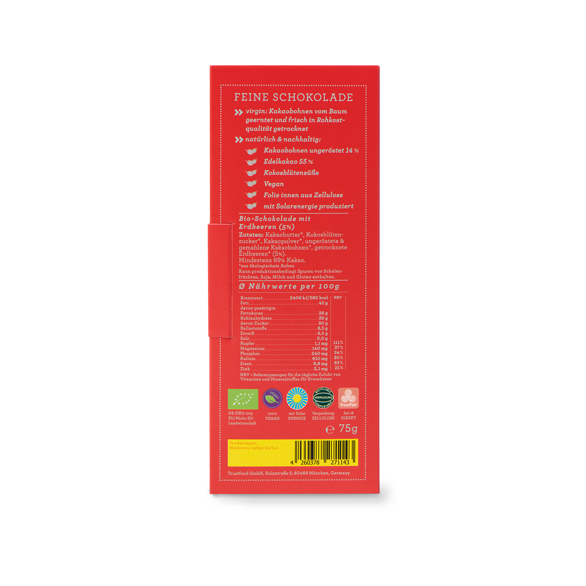 CHOCQLATE organic chocolate STRAWBERRY