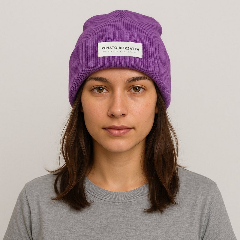 RB5001Y | Monviso double -layer jersey beeh Mixed wool Made in Italy. Purple color - single size