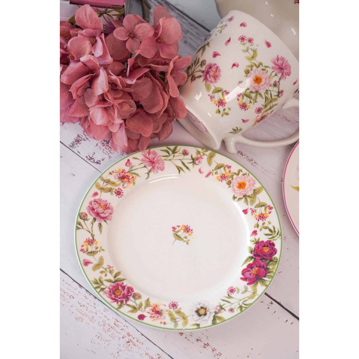 Assiette à dessert en porcelaine Pivoine 19,5 cm Isabelle Rose