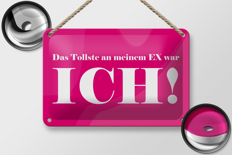 Tin sign saying 18x12cm The greatest thing about my ex decoration