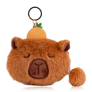 Capibara pluche portemonnee, portemonnee met sleutelhanger
