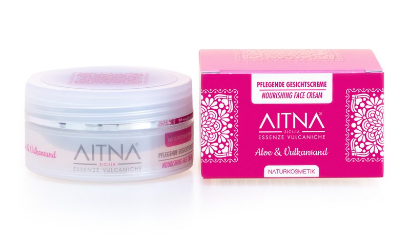 Aitna nærende anti-aging ANSIGTSCREMME NATURLIG KOSMETIK Aloe og vulkansk sand - Fremstillet i Italien, 50ml