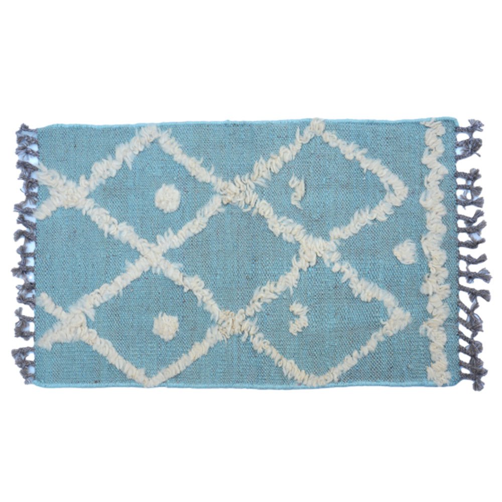 IKAT Tappeto Kilim grigio verde acqua