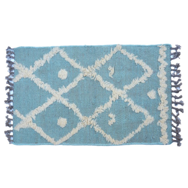 IKAT gråligt blågrønt Kilim tæppe