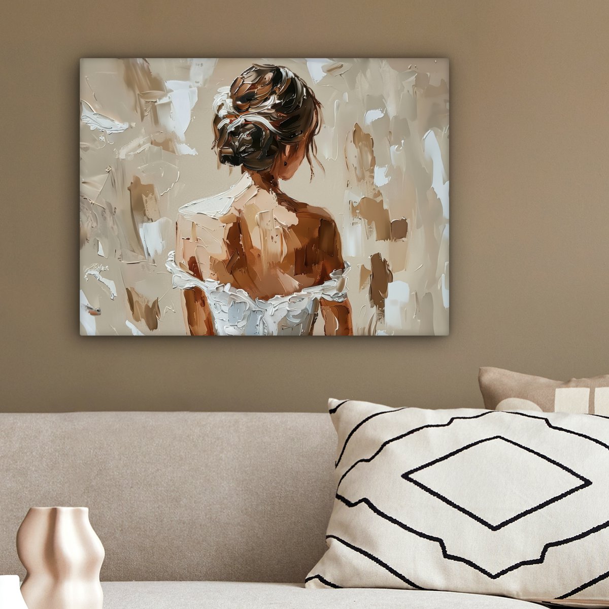 Leinwand Malerei - Wanddekoration - Grün - modern - Zusammenfassung - Gold