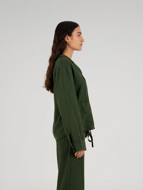 Grinch Green Linen Shirt