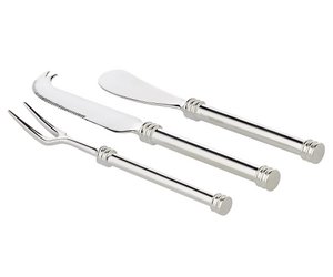 EDZARD serving set Forma, 3-piece, elegant silver-plated, length 16 cm (cheese knife, butter knife, serving fork)