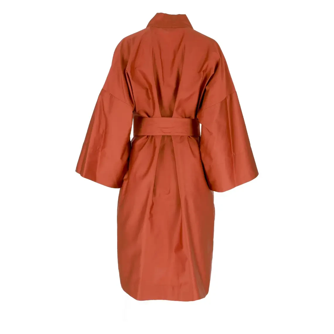 Albornoz kimono de satén Terracota Sólida
