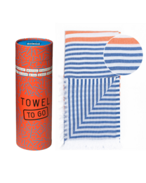 TOWEL TO GO BALI Telo mare in cotone 180x100 cm | Asciugamano per sauna spa | Reale / Arancione | con confezione regalo