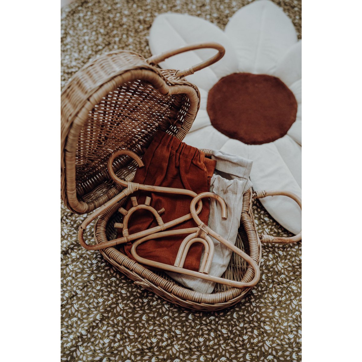 Rotan hangers set van 10