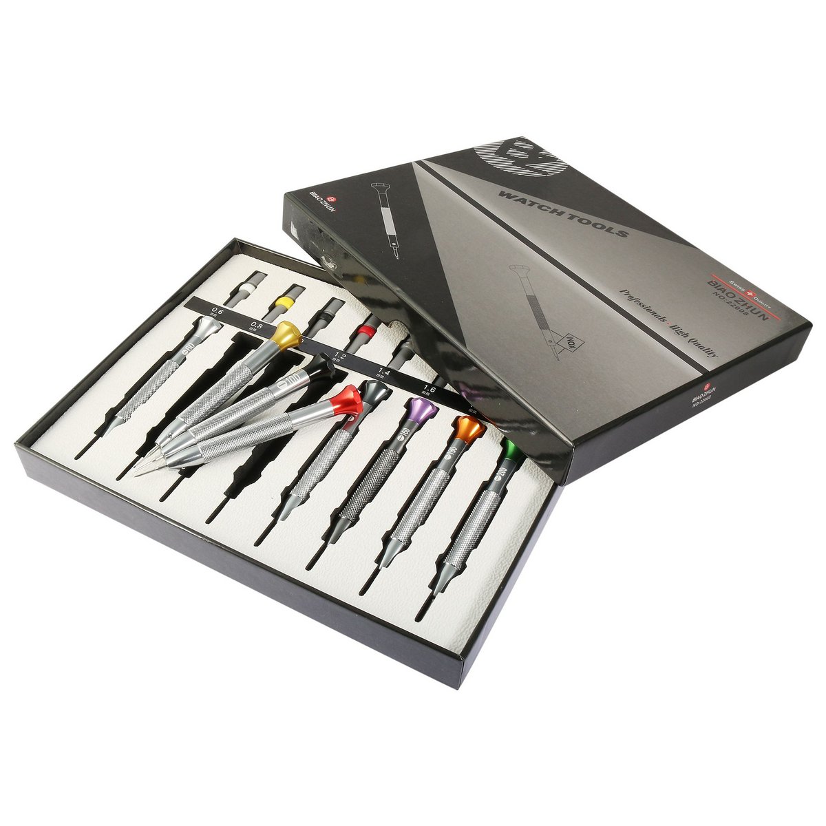 Uhrmacher Schraubendreher Set, 8 Stück, 0,6 - 2,0 mm
