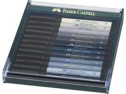Zeichenmarker FC Pitt Artist Pen Pinselset 12 Stück Graustufen
