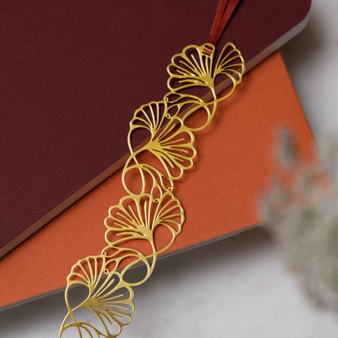 Metall-Lesezeichen mit Band - Jugendstil „Palme“