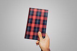 Tartan A5/A6 Notebook - MØRKEBLÅ/GRØNNE FIRKANTER