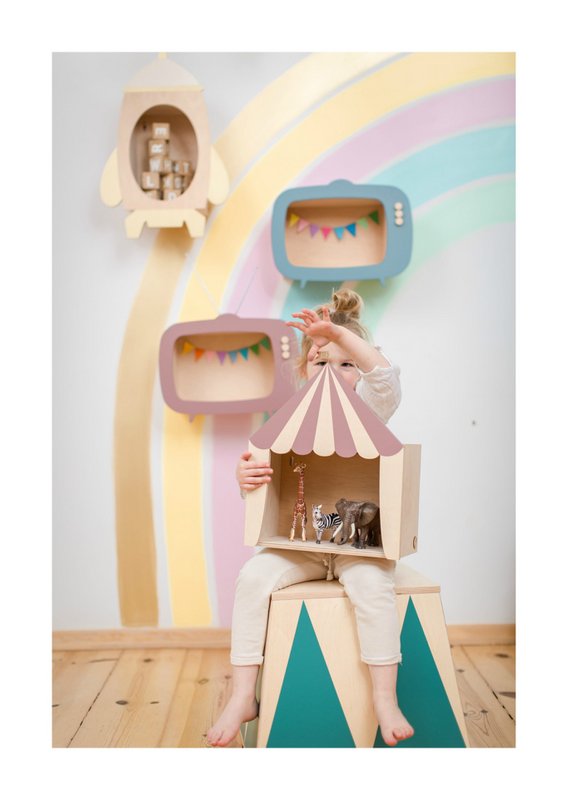 Circus shelf „the big top!” dusty pink