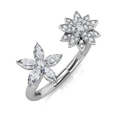 Fraternal Bloom Ring – Silber und Kristall