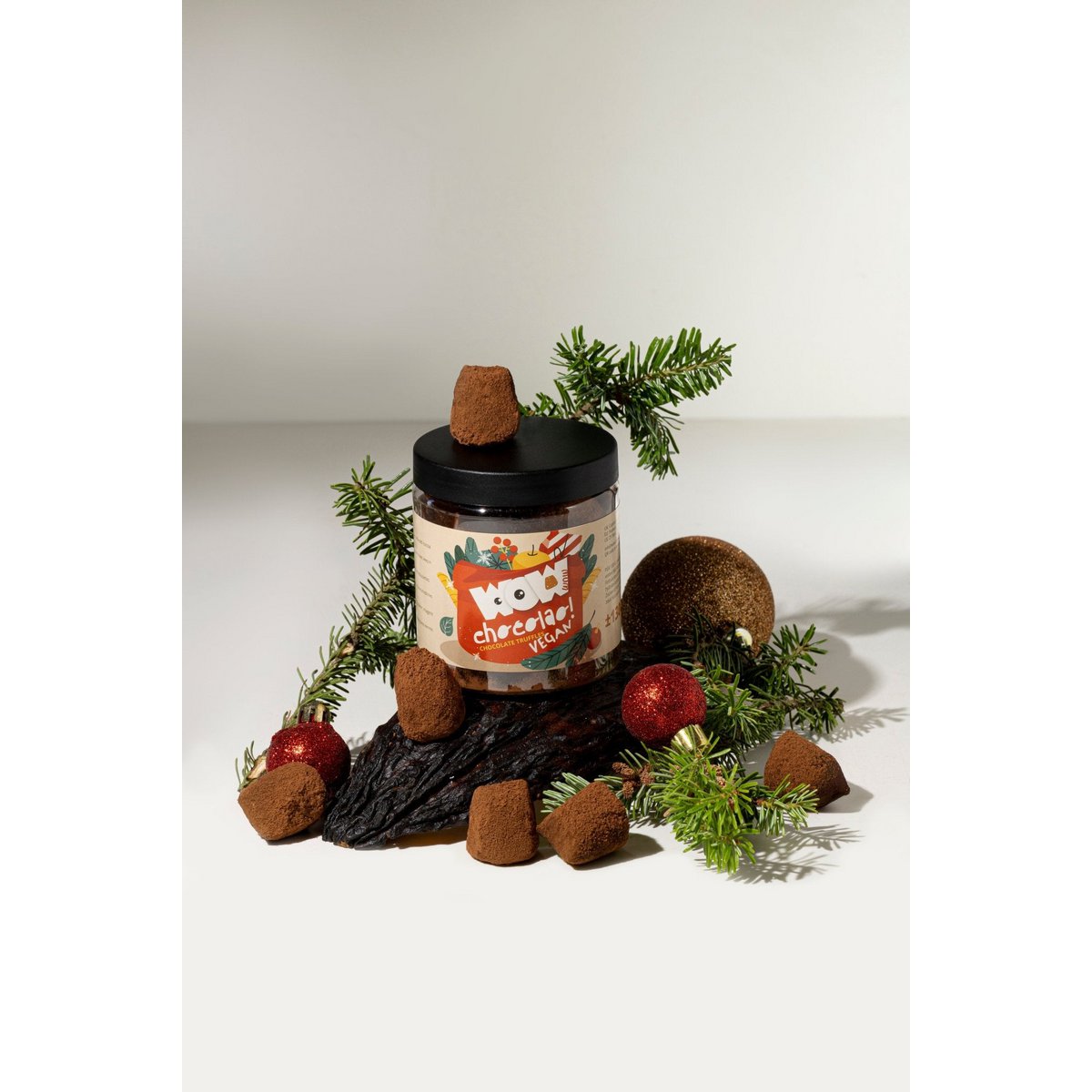 Vegan Christmas Truffles Gift Jar 130g | Dairy-Free Holiday Chocolate