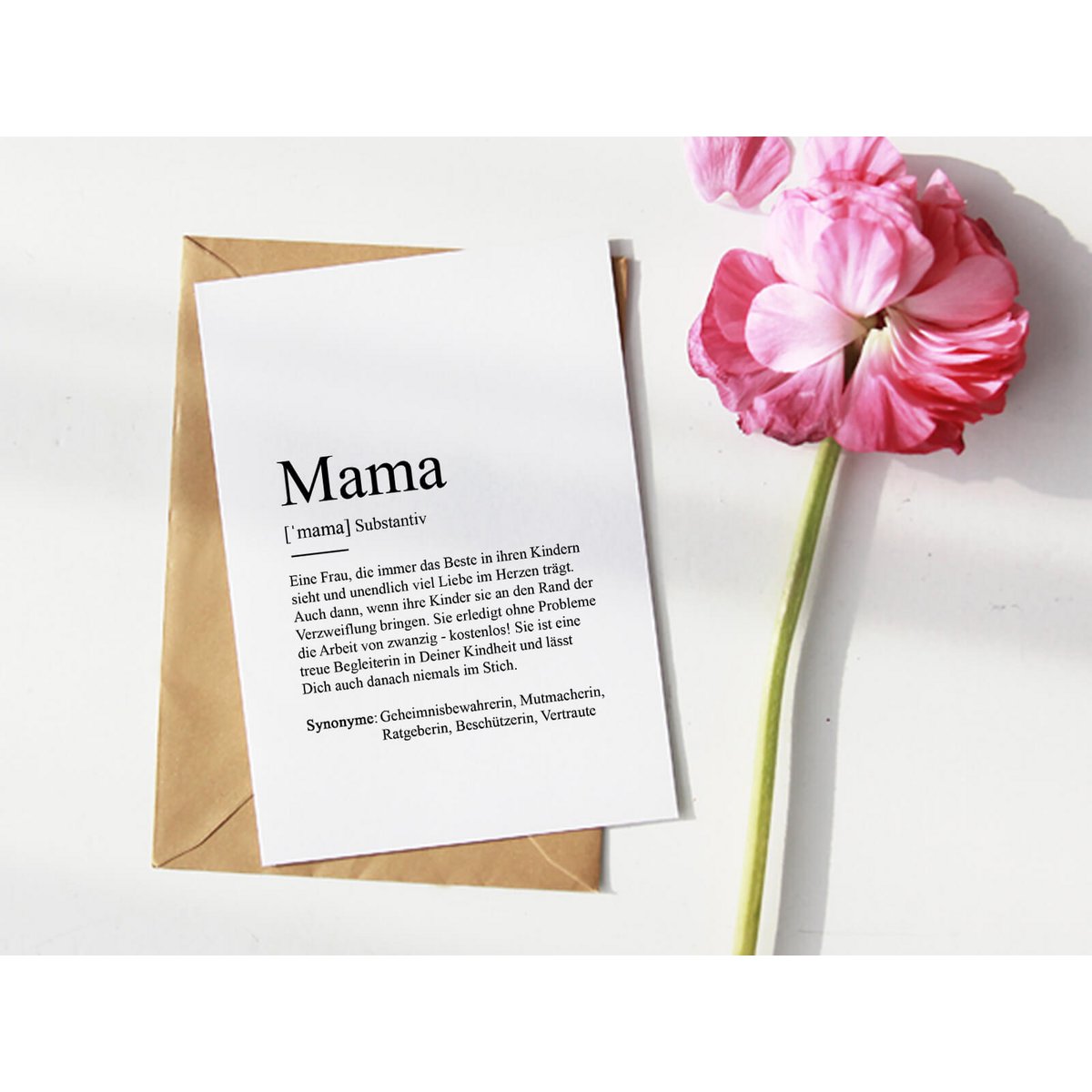 Definition "mom" greeting card