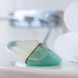 Aquamarine crystal soap