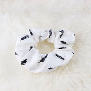 Scrunchie Federn Weiß