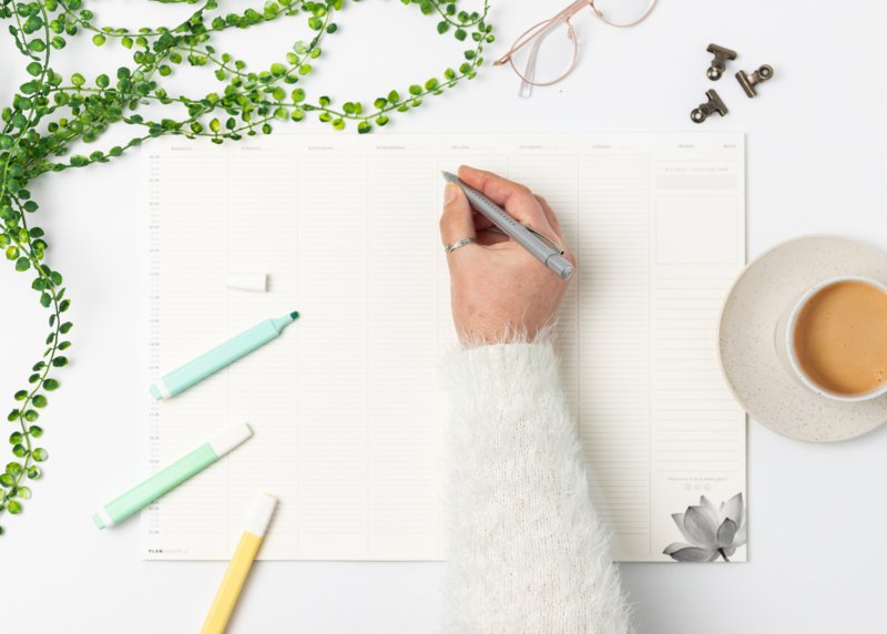 Prikkelarme A3 weekplanner / deskplanner 'Lotus' schrijfblok