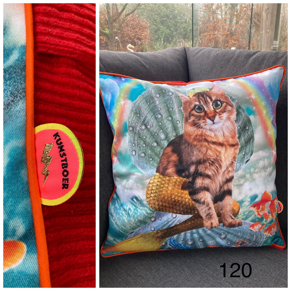 Funda de cojín (50x50cm) - Gato sirena