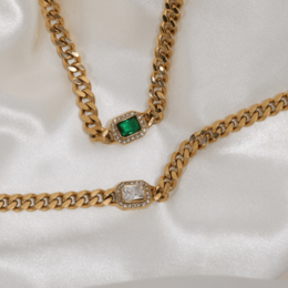Rafal - Cuban Link Chain Halskæde Cz Crystal Choker