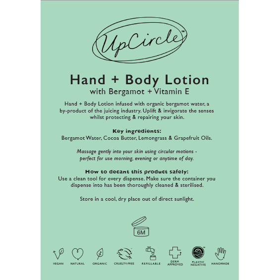 Hand + Body Lotion with Bergamot + Vitamin E - Bulk 5L