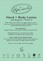 Hand + Body Lotion with Bergamot + Vitamin E - Bulk 5L