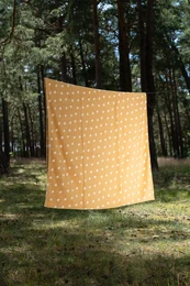 Jacquard-Strandtuch – Pied-de-Poule – Gelb/Weiß