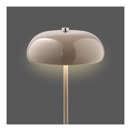 Margate Tischleuchte, Metall, wiederaufladbar, Taupe, ø16 cm
