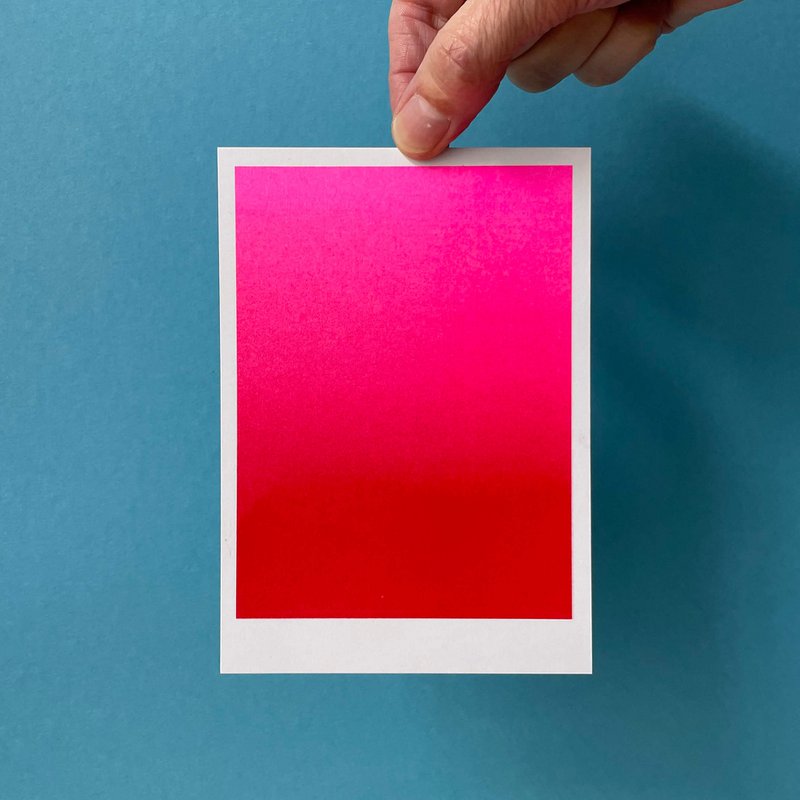 Riso Postkarte Gradient Pink/Red, Risographie, DIN A6