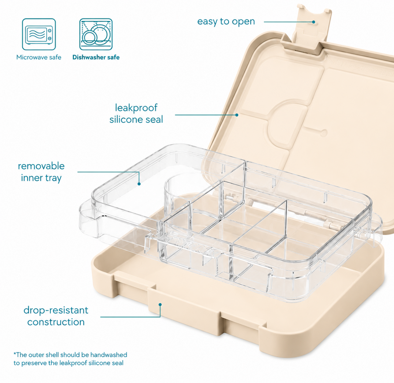 Fiambrera Infantil Animales del Bosque Crema – Caja Bento | JENARD®