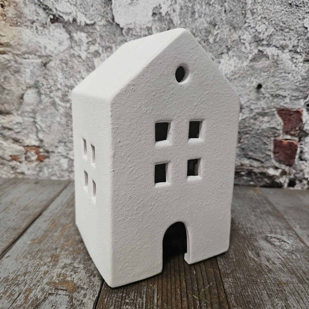 Pors huis aardewerk 10x10x15cm (36386)
