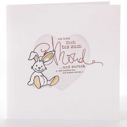 Timbre : lapin en peluche