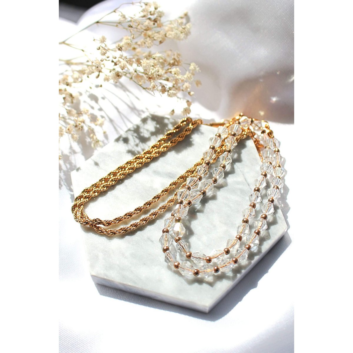 24K Twisted Rope Chain Necklace