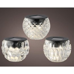 Bordlampe glas Solar LED varm hvid ca 8cm